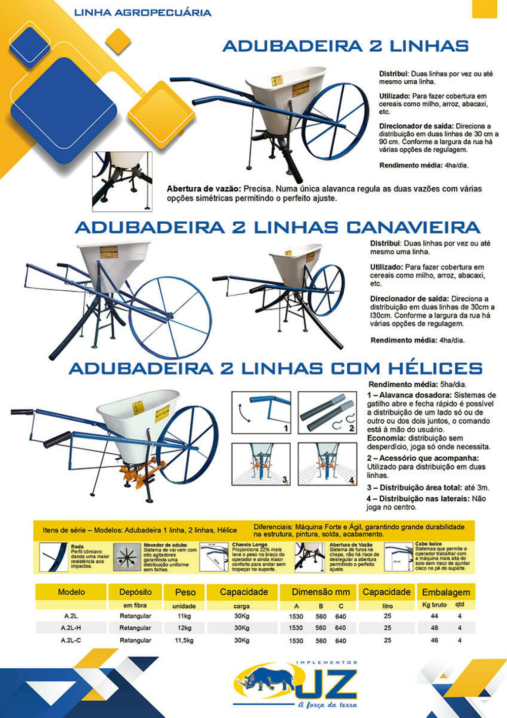 Imagem adicional 1 do item ADUBADEIRA 2 LINHAS